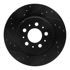 Volvo XC90 Brake Rotor (1) - Rear Left - R1 Concepts - Drilled & Slotted - Black - `03-`14 Volvo XC90 Brake Rotor (1) - Rear Left - R1 Concepts - Drilled & Slotted - Black - `03-`14